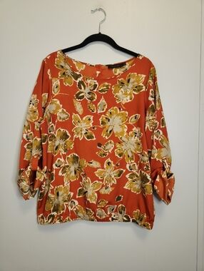 The Limited Rust Floral Top Size Medium